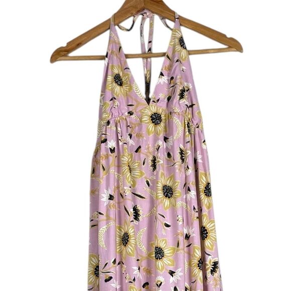 Ann Taylor Loft Beach Floral Halter Neck Midi Tiered Babydoll Dress Size Small - Picture 3 of 8